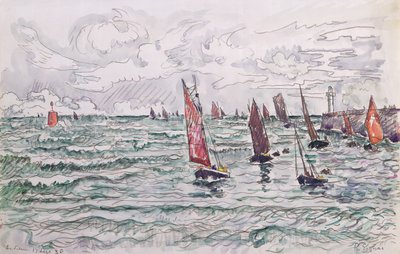 Audierne, Terugkeer van de Vissersboten, 1930 door Paul Signac